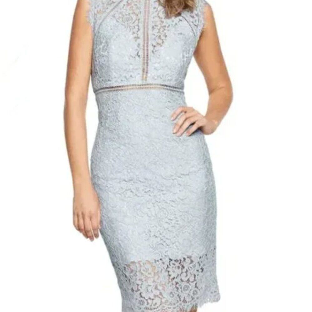 BARDOT Light Blue Mariana Light Blue Mist Pencil Dress, Size 6/S